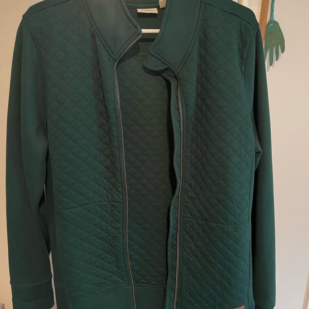 Llbean quilted sweatshirt zip up.  Size 1x